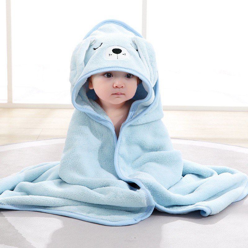 Hooded Towel Set Blue & Gray (2 Pack)